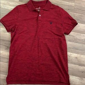 Men’s black and red polo